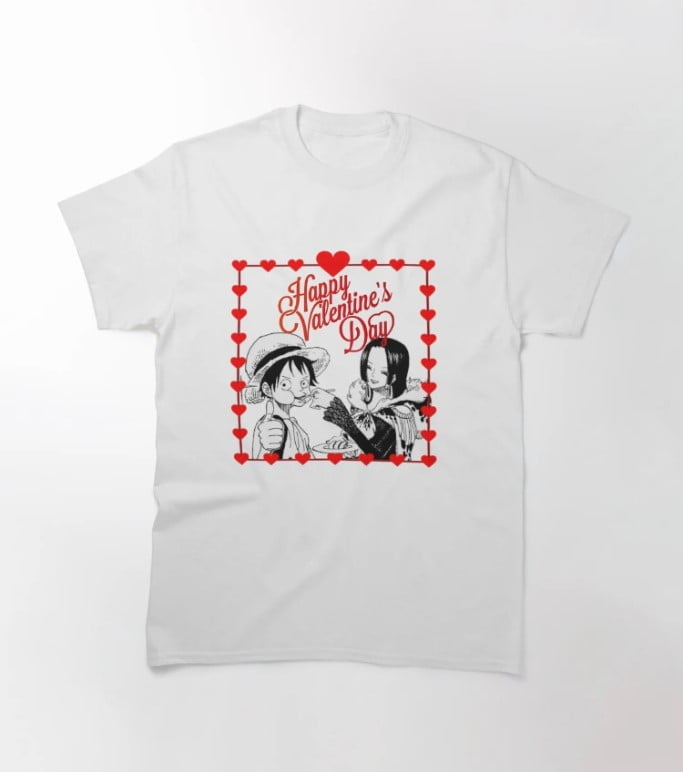 One Piece Happy Valentine's Day (Luffy x Boa) Classic T-Shirt