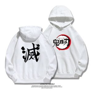 White Demon Slayer Hoodie